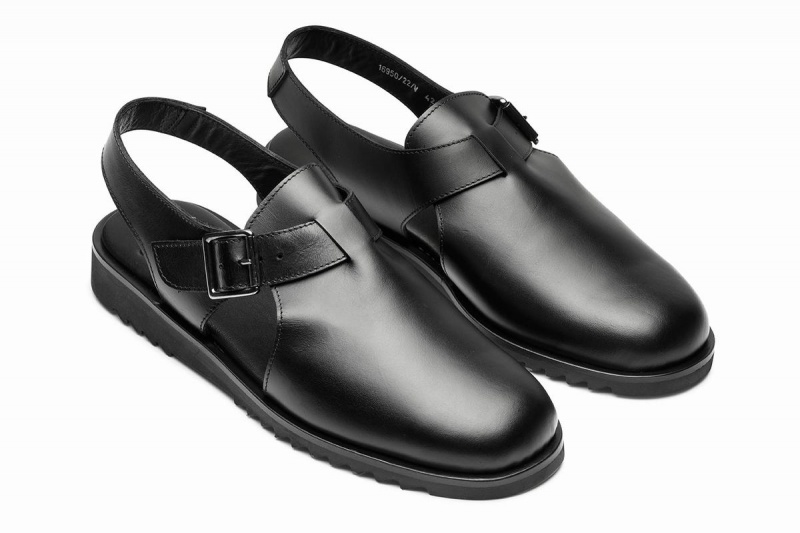 Black Paraboot Adriatic Men's Sandals | DBA8161PF