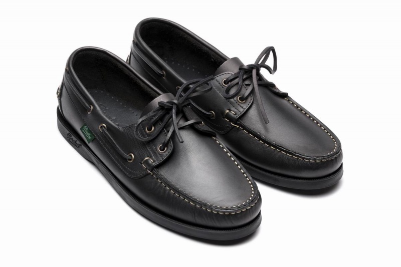 Black Paraboot Barth Men's Boat Shoes | ALD4825AT