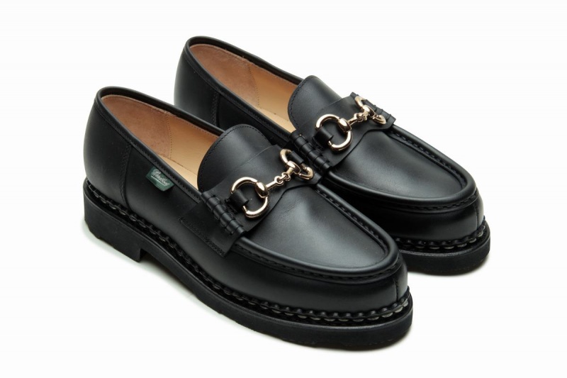 Black Paraboot Orsay Mors Women's Loafers | RIC7223WN