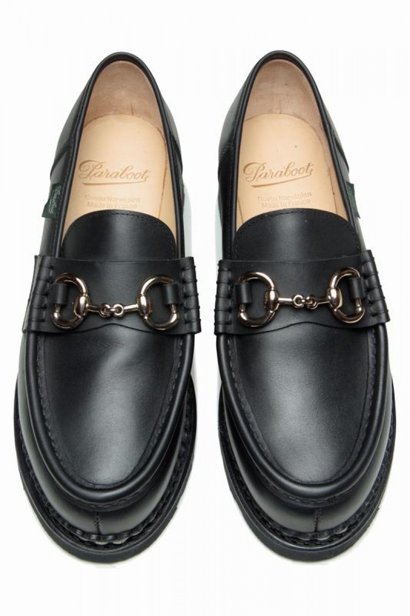 Black Paraboot Orsay Mors Women's Loafers | RIC7223WN