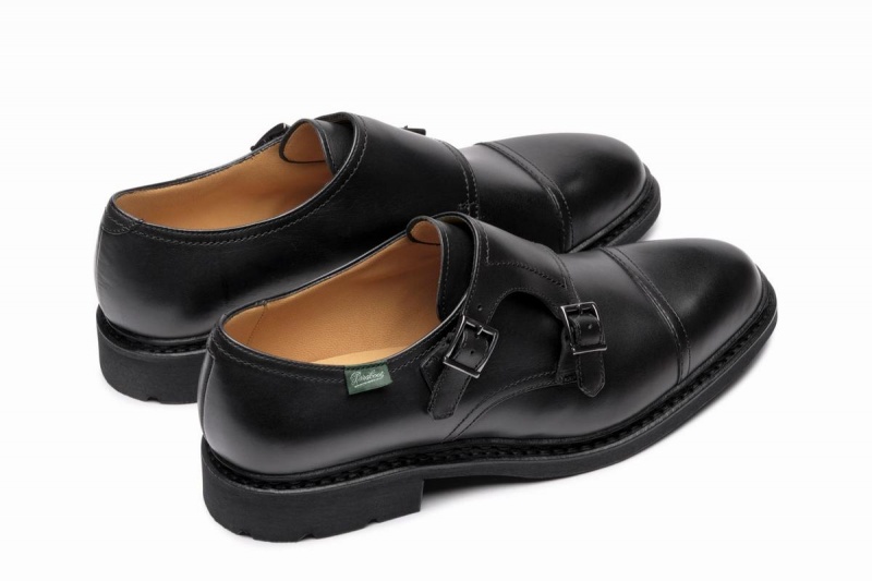 Black Paraboot Poe Men's Derby Shoes | YHT8527TT