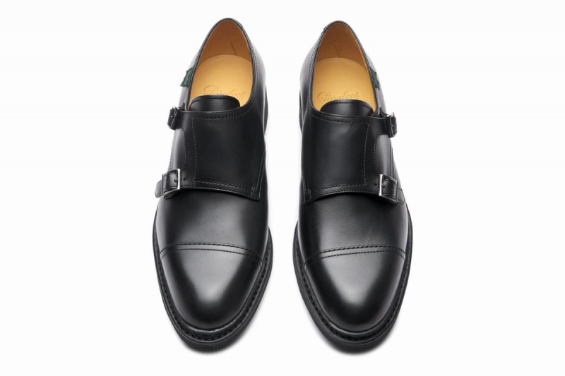 Black Paraboot Poe Men's Derby Shoes | YHT8527TT