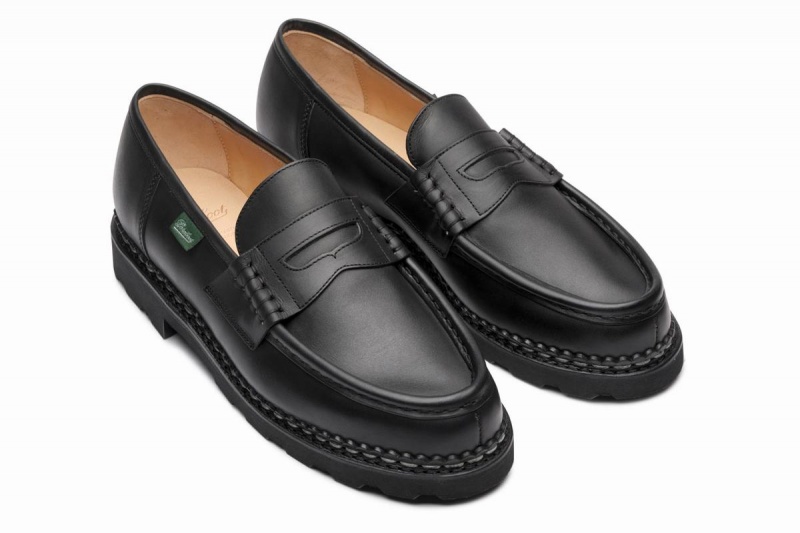 Black Paraboot Reims Men's Loafers | EUB2265RO