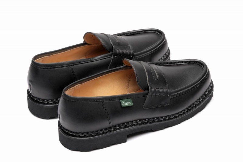 Black Paraboot Reims Men's Loafers | EUB2265RO