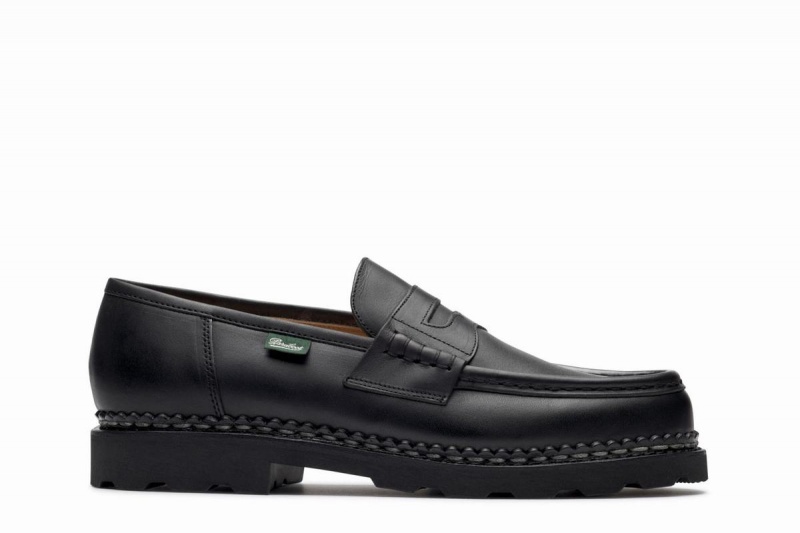 Black Paraboot Reims Men\'s Loafers | EUB2265RO