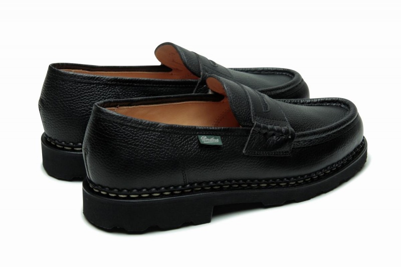 Black Paraboot Reims Men's Loafers | RDM8691BQ