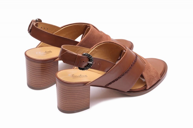 Brown Paraboot Elbe Women's Sandals | ILN2880HG