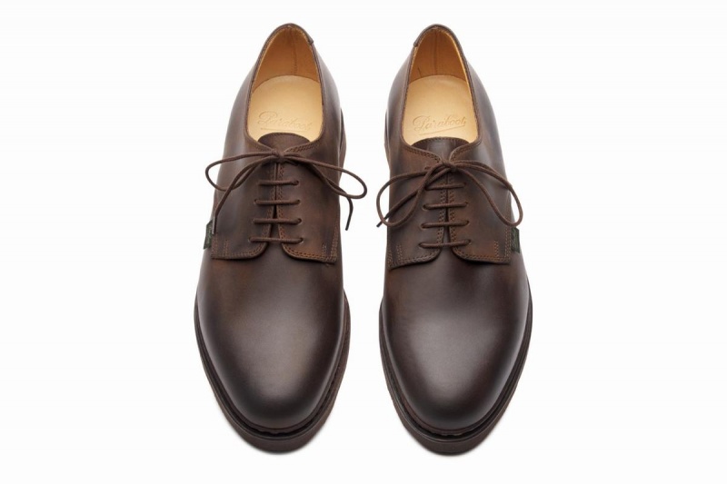 Dark Brown Paraboot Arles Men's Derby Shoes | IZT7125SF