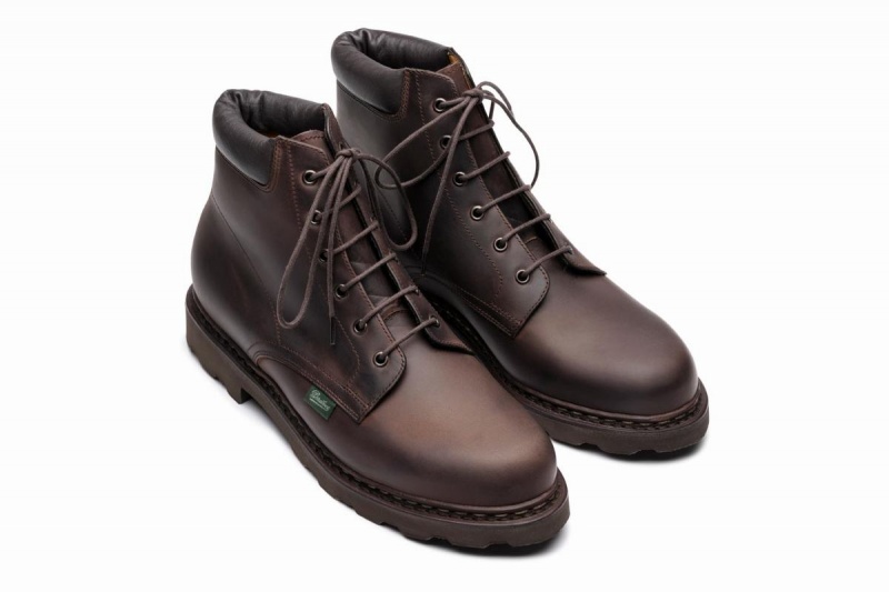 Dark Brown Paraboot Bergerac Men's Ankle Boots | JNE9540SC