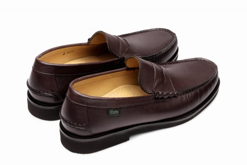 Dark Brown Paraboot Brighton Men's Loafers | XAQ3047JV