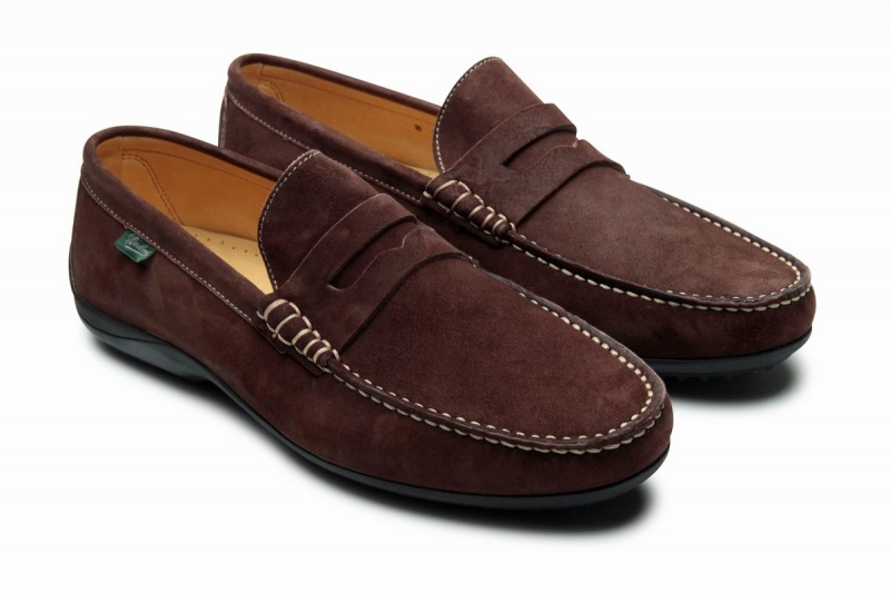 Dark Brown Paraboot Cabrio Men's Loafers | BLE827LC