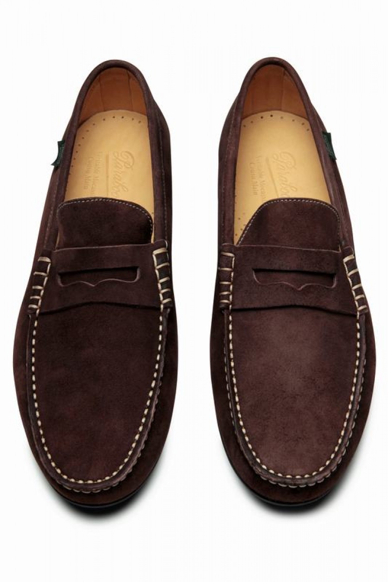 Dark Brown Paraboot Cabrio Men's Loafers | BLE827LC