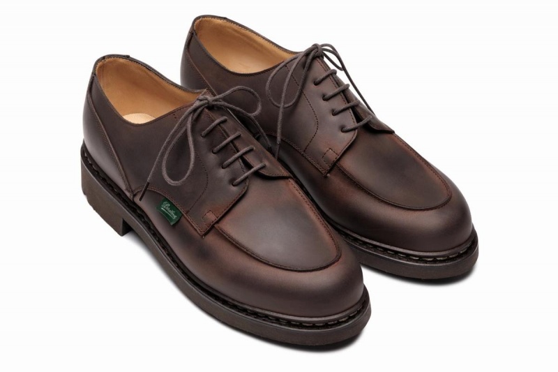 Dark Brown Paraboot Chambord Men's Derby Shoes | HUV5899OX