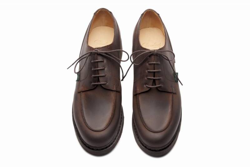 Dark Brown Paraboot Chambord Men's Derby Shoes | HUV5899OX