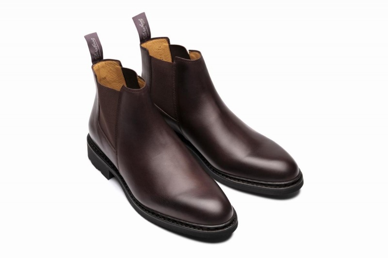 Dark Brown Paraboot Chamfort Men's Ankle Boots | TMP2842BO