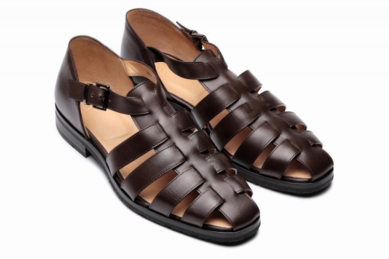 Dark Brown Paraboot Ferret Men's Sandals | JPA8594NP