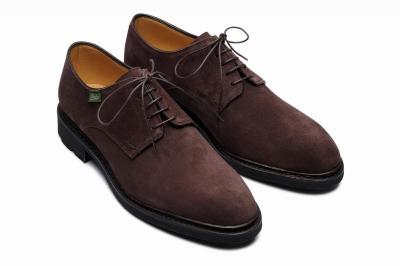 Dark Brown Paraboot Frenaye Men's Derby Shoes | ZQL6471AO