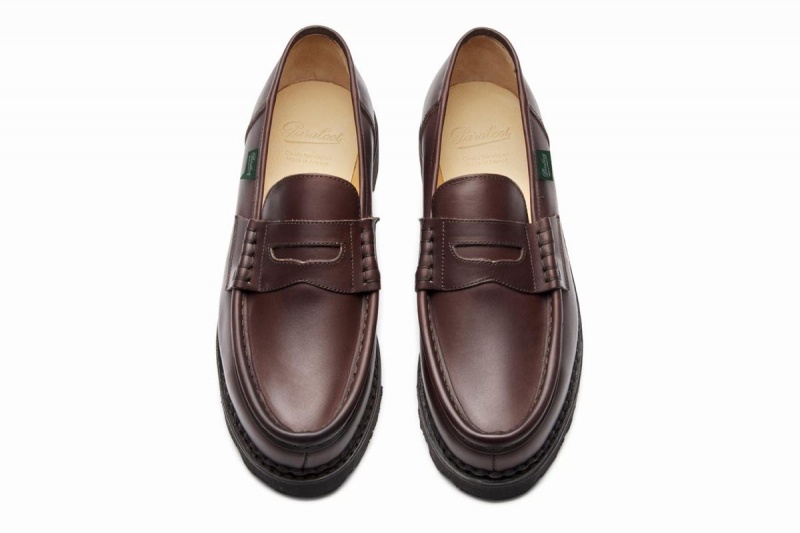 Dark Brown Paraboot Reims Men's Loafers | NLJ3389BY