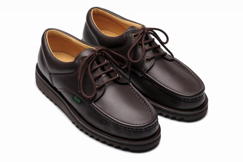 Dark Brown Paraboot Thiers Men's Derby Shoes | HMK7146XO