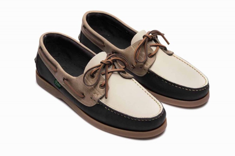 White Black Brown Paraboot Barth Men's Boat Shoes | QZN6038XI