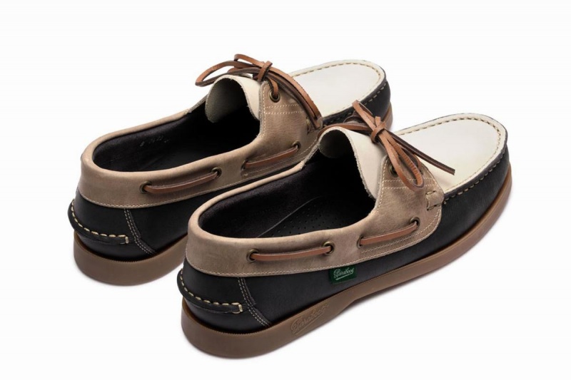 White Black Brown Paraboot Barth Men's Boat Shoes | QZN6038XI