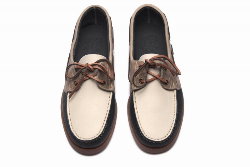 White Black Brown Paraboot Barth Men's Boat Shoes | QZN6038XI