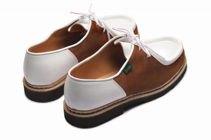 White Brown Paraboot Michael Men's Derby Shoes | IQR6879YP