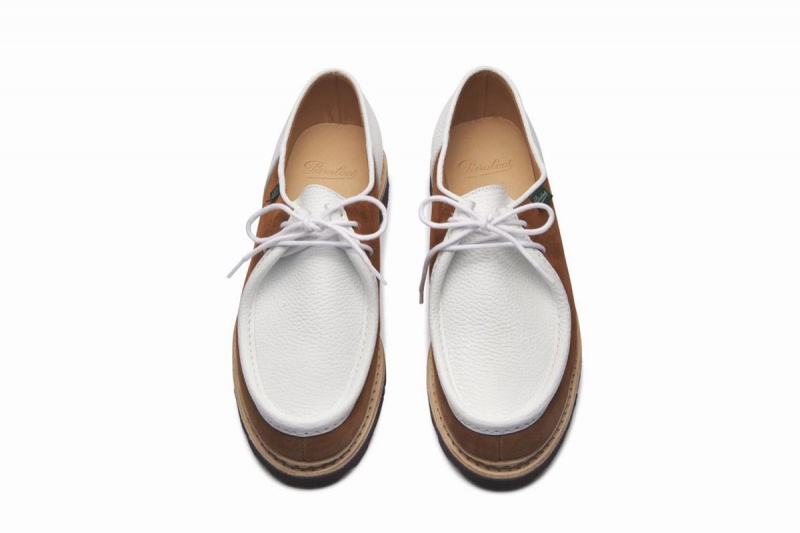 White Brown Paraboot Michael Men's Derby Shoes | IQR6879YP