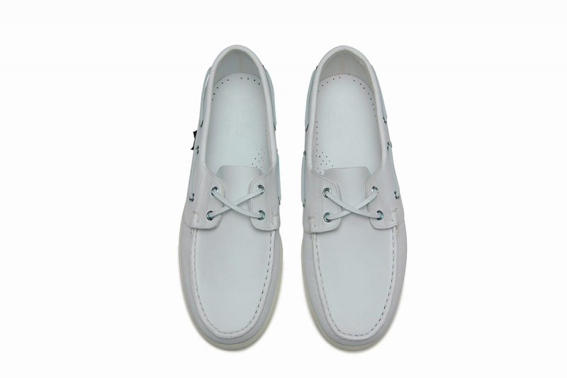 White Paraboot Barth Men's Boat Shoes | UOV640LN